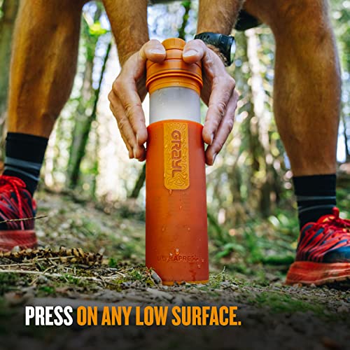 GRAYL UltraPress - Botella purificadora de agua y filtro para senderismo, mochileros y viajes (Mojave Redrock)