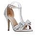 Coshare Women's Fashion Bridal Formal Ankle Strap Open Toe Heels Evening Dress Sandals, Silver, 9 M US