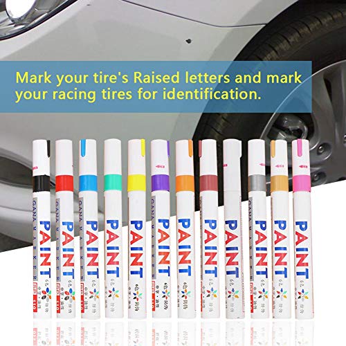 Jannyshop 12 pcs Waterproof Universal Permanent Paint Marker Pen for Car Tyre Tire Tread Rubber Metal - Thumbnail 5