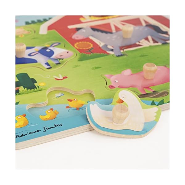 Jumbo Spiele D53040 Holzpuzzle Tiermütter und -kinder auf dem Bauernhof – Bild 4