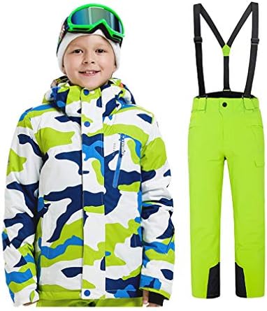 FMDD Kids Hooded Thicken ski snow suit Outdoor Ski Sports 2Pcs Ski Suits