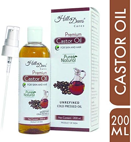 HillDews Castor Oil 200Ml Cold Pressed For Skin & Hair