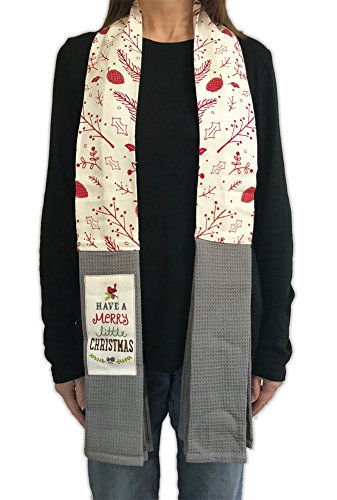 Merry Little Christmas Pewter Gray 68 inch Cotton Fabric Dish Towel Boa