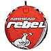 AIRHEAD Rebel 54-Inch 1-Person Towable Boating-Tube Kit with Tow Rope, Speed Safety Valve, and 12-Volt Pump