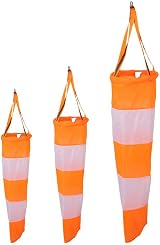 DEWIN Wind Measuring Sock Nylon Windsock 0.8 m Red White Fluorescent Reflective view 6