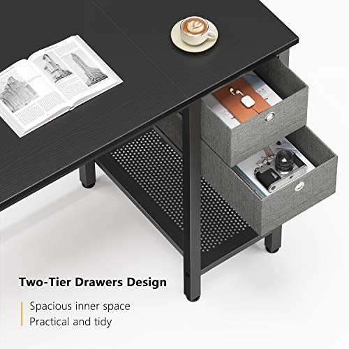 Cubiker LShaped Computer Desk, Home Office Corner Desk with NonWoven