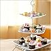 WINCANG 3-Tier Porcelain Square Lace Stacked Party Cupcake and Dessert Tower -White Cake Stand (White)