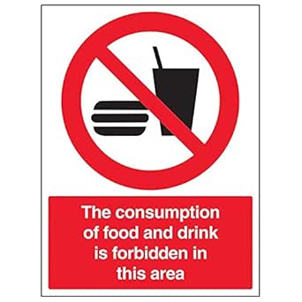 VSafety 55035BC-R Señal de consumo de alimentos y bebidas prohibidas
