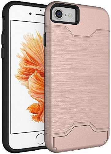 iPhone 8 case,LISTIAQ iPhone 7 case, Dual Layer Advanced Shock Absorption Protective with Card Holder and Kickstand Wallet Case Heavy Duty Bumper for iPhone 7
