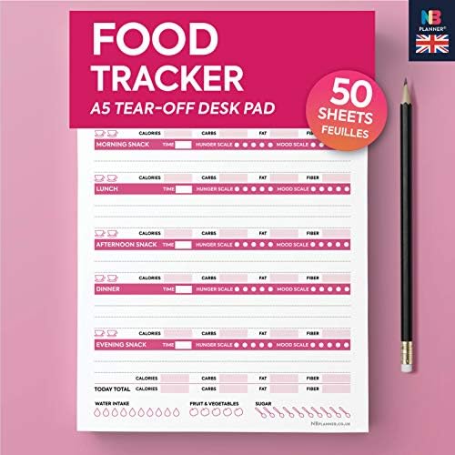 A5 Desk Notepad self-Monitoring trackers Planners Check List (Food Tracker)