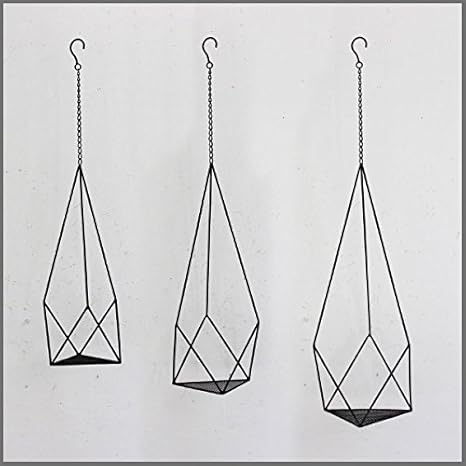 Amazon Co Jp ハンギング プランター ハンギングバスケット アイアン 壁掛け 鉢カバー Jardin Fer プリズム デコレーションセット A ホーム キッチン