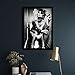 bstinay Softmusic Wall Art Canvas Painting Black and White Sexy Woman Cool Decor Poster for Bar - A 50cm x 70cm