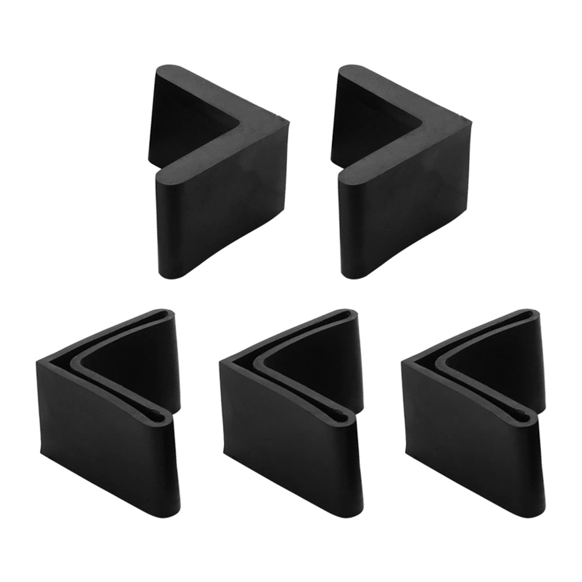 sourcing map Rubber L Shaped Angle Iron Leg Foot Cover Cap 40mm x 40mm 5pcs Black