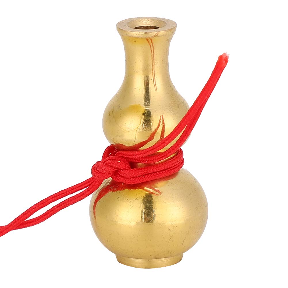 Feng Shui Brass Gourd, 3.5cm/1.4in Mini Chinese Feng Shui Brass Wu Lou Brass Cucurbit, Chinese Good Luck Cucurbit Ornament for Home Decoration