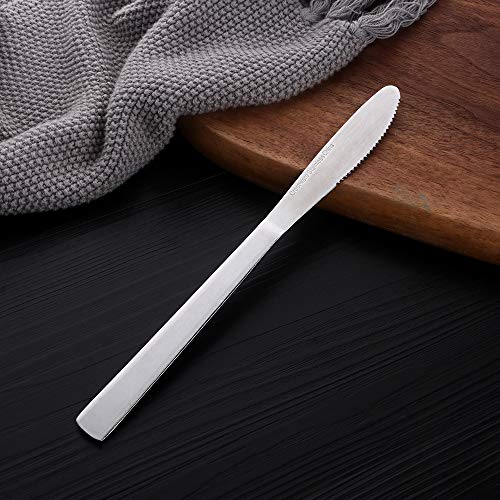 8 inch Dinner Knives Table Dinner Knife Stainless Steel 18/0 Butter Knife Flatware Set Pack of 12 for Restaurant/Catering, Commercial Quality Silverware Flatware Set