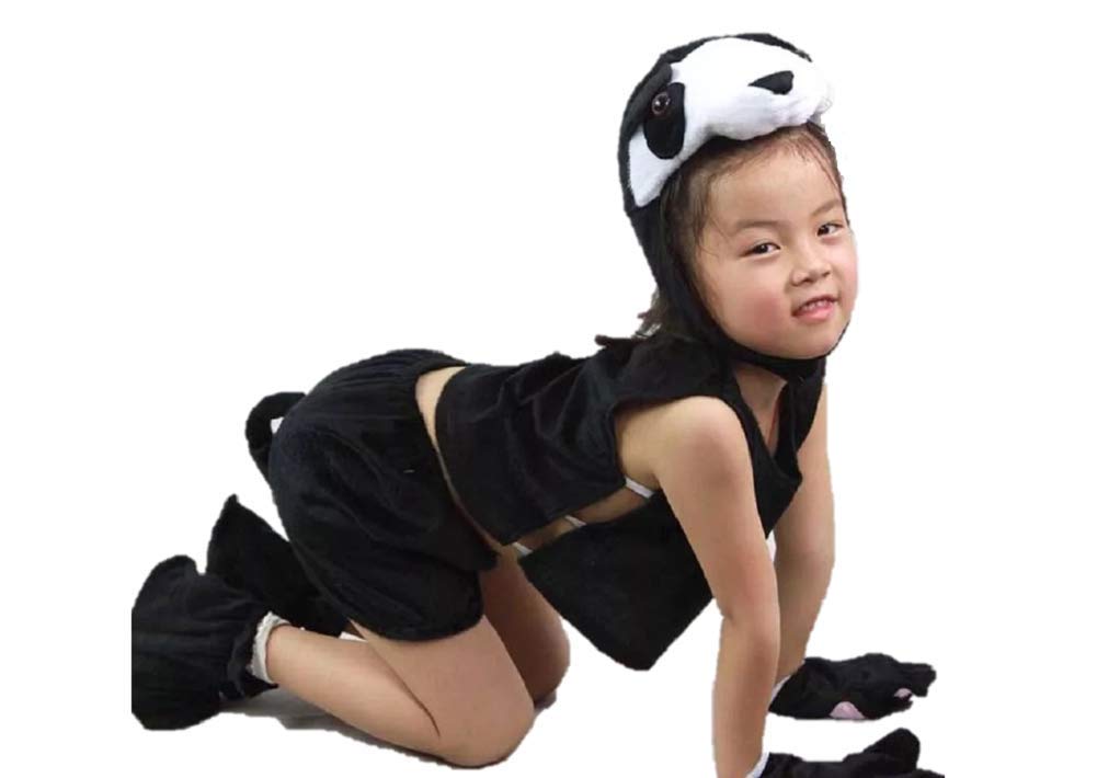 MATISSA Kids Sleeveless Animal Costumes Children's Summer Fancy Dress Pajama Party Cosplay (Panda, M (For kids 90-105 cm tall))