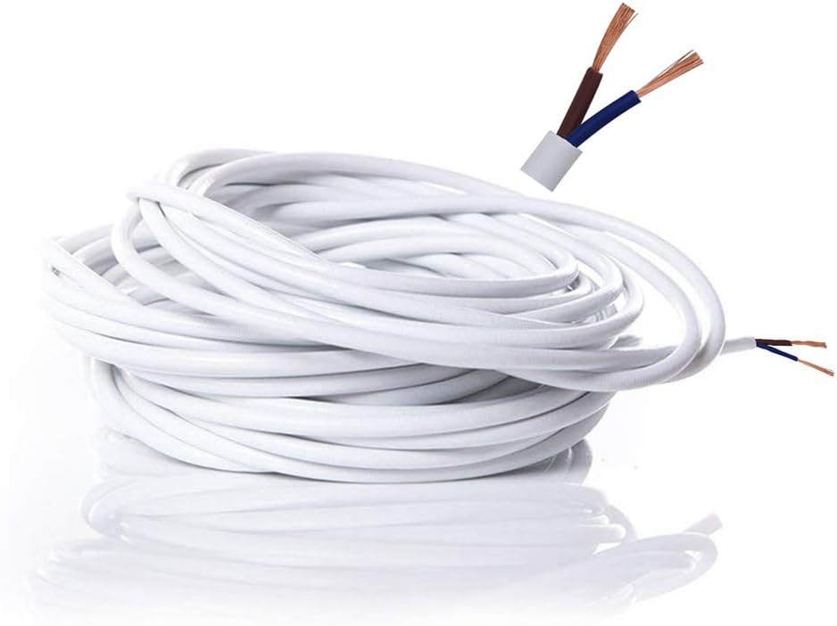 Electrical Wire / 2 Core Flat White PVC Mains Electrical Cable Copper