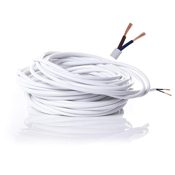 LumenTY Elektrischer Draht / 2-adriges Flach-PVC-Netzkabel, Kupferdraht, Hohe Temperaturbeständigkeit, 2 x 0,75 mm2 Stromkabe