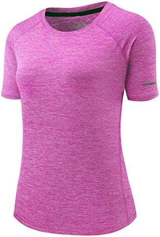 Thabit Women's Workout Shirts, Moisture Wicking Athletic Tops for Running and Yoga (2X-Large, Rosebud)