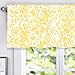DriftAway Julia Watercolor Blooming Flower/Floral Lined Thermal Insulated Energy Saving Window Curtain Valance for Living Room/Bedroom/Kitchen, 2 Layer, Rod Pocket, 52