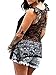 Beautife Women's Skull Print Lace Shirt Patchwork Sleeveless Tank Tops Plus Size (Medium, White)