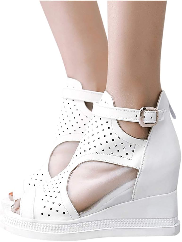 womens white wedge sandals uk