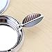 HMIEPRSRS 2pc Portable Pocket Ashtray/Vehicle Cigarette Ashtray, Mini Stainless Steel Ash Holder with Key Chain and Cigarette Snuffer, Modern Outdoor Ash Holder (Colored Pattern)