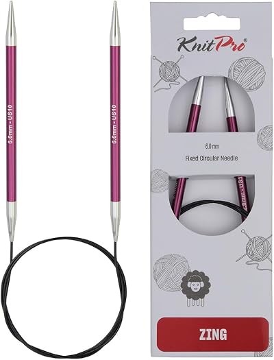 KnitPro Zing Fixed Circular Needles 24in 60cm 6.00mm
