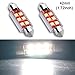 Shangyuan 578 led bulb, 212-2 led bulb, 211-2 led bulb, 42MM (1.72'') Festoon LED Light Bulbs for Interior Lights Dome Lights Door Light` 750 Lumens Extremely Bright White DC 12v (Pack of 2)