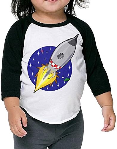 Saroyan Cartoon Rocket Toddler Raglan T-Shirts Baseball Tee 3/4 Sleeve 2 Toddler