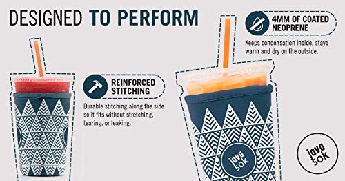 image for JAVA SOK Reusable Coffee Sleeve - Insulated Neoprene Sleeve for Iced D