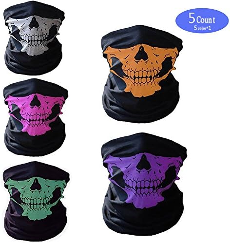 Seamless Skull Tube Mask-Motorcycle Face Mask-Breathable Windproof-Half Face Headwear (5 color)
