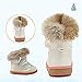 Muxika Winter Baby Girl Cute Waterproof Warm Leather Shoes Martin Boot Outwear (Age:1-2 Years, White)