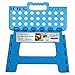 Heim & Elda Folding Step Stool, Super Strong Plastic 9 Inch Step Stool for Kids and Adults with Handles, Blue