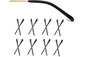 OPUGIT 8 Pairs Eyeglass End Tips Ear Sock Pieces Anti-Slip Tube Replacement Tips Silicone for Thin Metal Eyeglass Legs, Black