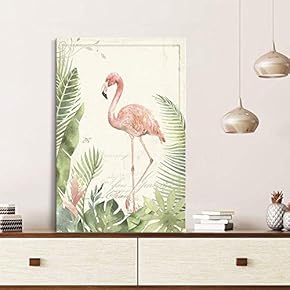 Vintage Tropical Flamingo - Canvas Art