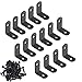 30mm Black Corner Brace L Bracket Corner Bracket Right Angle Brace Brackets Fastener Stainless Steel/Pack of 15