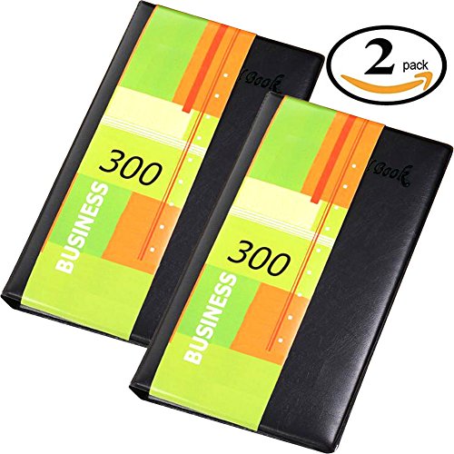 Business Name Card Holder Organizer Books - 2pcs PU Leather Holds 600 Cards - Thumbnail 5