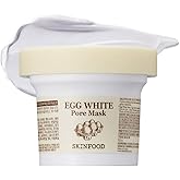 [SKINFOOD] Egg White Pore Mask 120g (4.23 Fl Oz), Clay Mask Pore Tightening Exfoliator, Sebum Absorption Hydra Exfoliant (4.23 oz)