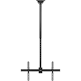 VIVO Ceiling Swivel TV Mount for 37 to 90 inch Screens, Telescoping Height Adjustment with 5ft Extension Pole, Fits Pitched/V