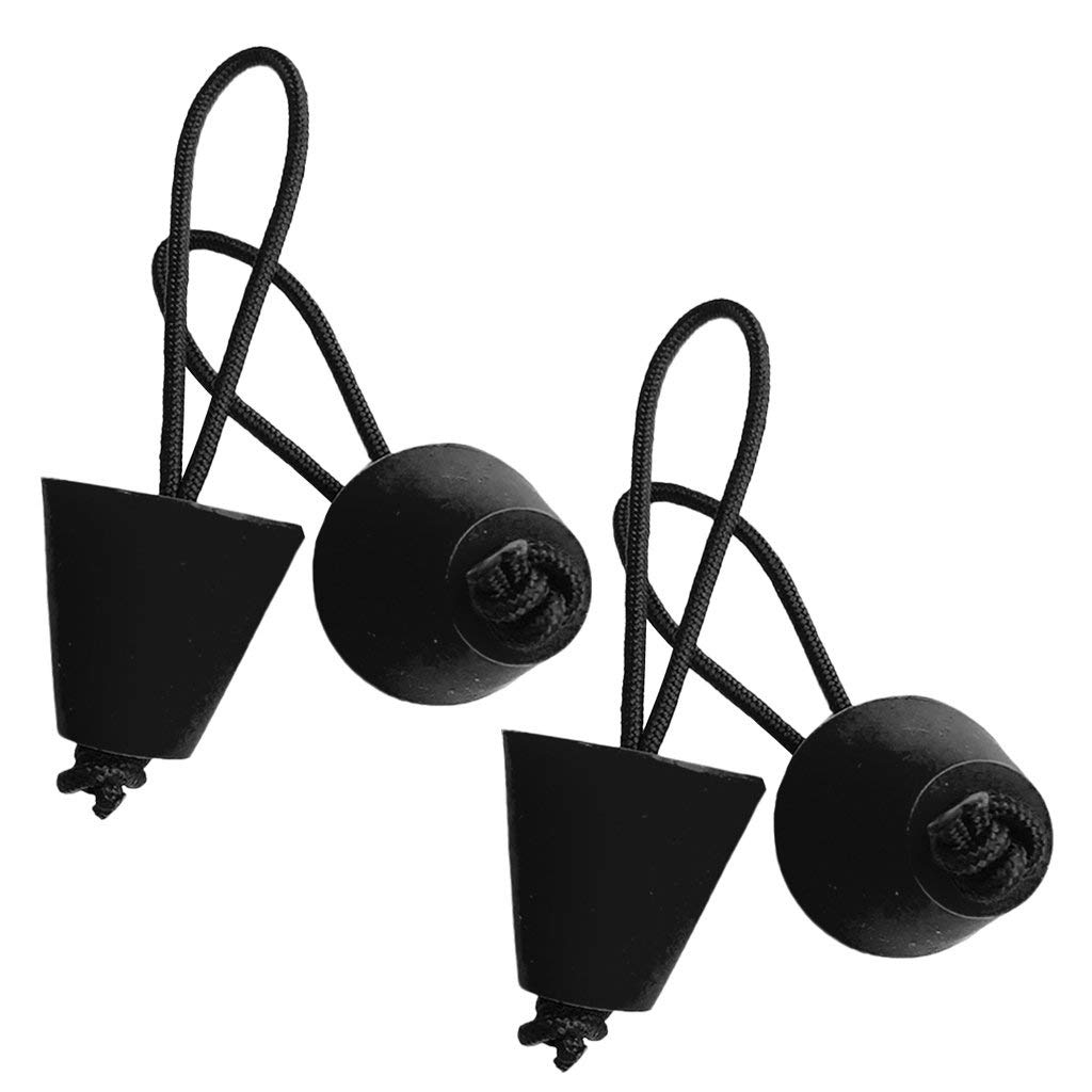 YiMusic 4 Pieces Universal Silicone Kayak Scupper Plugs Bung Kit suit for Kayak Canoe Drain Holes Stopper Bung Replacement Part (Black)
