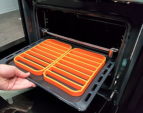 STAN BOUTIQUE Roasting Racks for Sheet Pan - Baking Racks | Cooking Racks - Oven Racks - Non-Stick Orange Silicone Set of 2 - Thumbnail 5