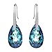 EleQueen 925 Sterling Silver CZ Teardrop Shepherd Hook Dangle Earrings Made with Austrian Crystal for Women, Valentine's Day/Mother's Day/Christmas Jewelry Gift