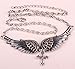 Szxc Jewelry Women's Crystal Guardian Angel Wings Cross Choker Pendant Necklaces 18