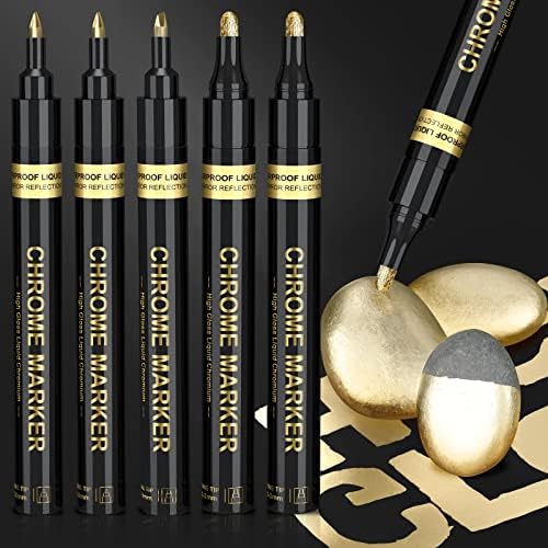 KERIFI Art Liquid Gold Chrome Markers, Reflective Gloss Metallic