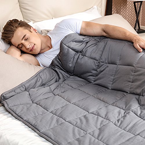 Weighted Blanket for Adult with Anxiety by Anjee Therapy, 20 lbs Autism Weighted Blanket for 150-200 lbs Persons, for Better Sleep and Stress Relief, Easter Day Gift (60 x 80 Inches, Grey)