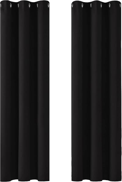 Deconovo Energy Saving Blackout Eyelet Curtains 42 x 90 Inch 2 Panels