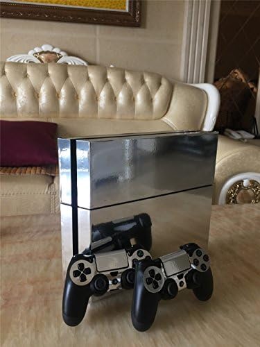 Electroplating Decal Sticker Skin for Playstation 4 Ps4 (Console Skin X 1 + Controller Skin X 2) (Gray)