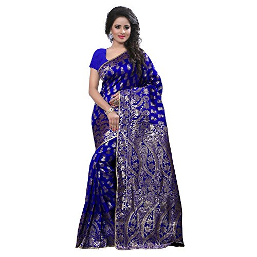 Anjali Fashion Women's Banarasi Silk Saree Multi Color With Blouse Piece