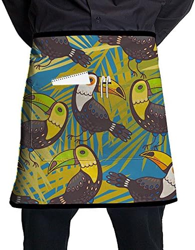 Cartoon Toucans Unisex Multi-purpose Adjustable Kitchen Chef Apron Professional Grill Aprons Kitchen/Restaurant Chef Bib- With Tool Pockets Perfect For Cooking,Baking,Barbequing